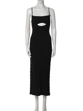 Sabina Musayev textured black knit maxi dress NWT